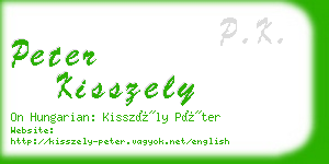 peter kisszely business card